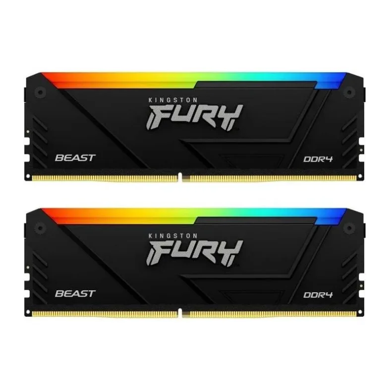 Оперативная память Kingston Fury Beast Black RGB XMP 32GB DDR4 (KF432C16BB12AK2/32)