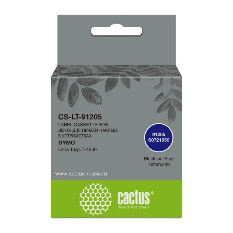 Картридж ленточный Cactus CS-LT-91205 черный на голубом