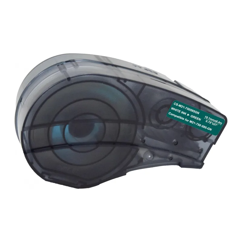Картридж ленточный Cactus CS-M21-750595GN белый на зеленом