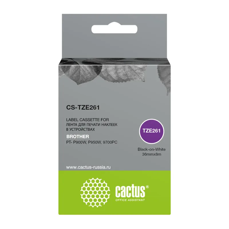 Картридж ленточный Cactus CS-TZE261 черный
