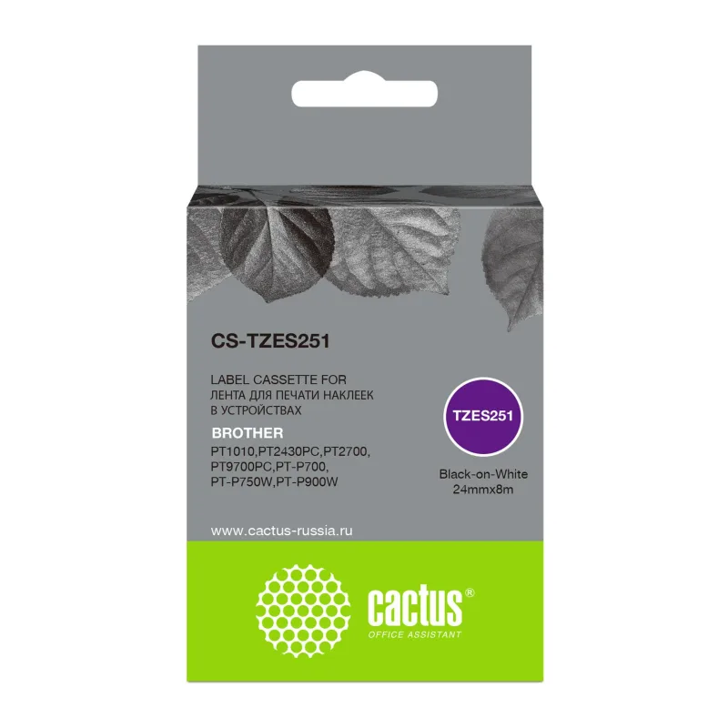 Картридж ленточный Cactus CS-TZES251 черный