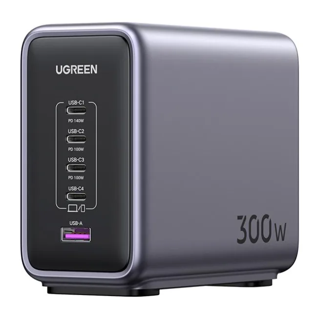 Сетевое зарядное устройство Ugreen CD333-90903B Nexode 300W GaN EU Black
