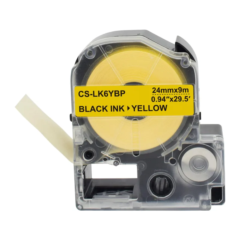 Картридж ленточный Cactus CS-LK6YBP черный на желтом