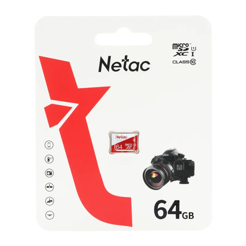 Карта памяти Netac P500 Eco microSDXC 64GB без адаптера (NT02P500ECO-064G-S)