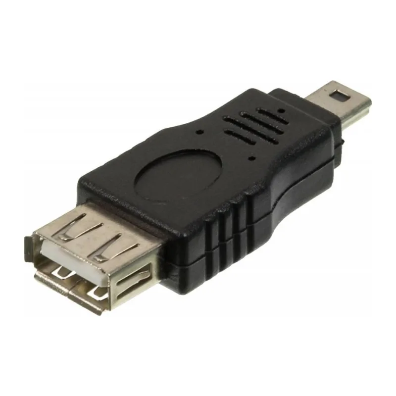 Переходник Ningbo mini USB B (m) - USB A (f) черный