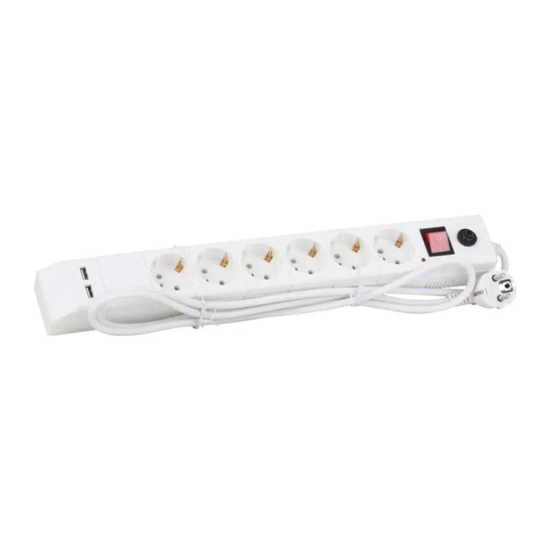 Сетевой фильтр Buro BU-SP1.8_USB_2A-W белый