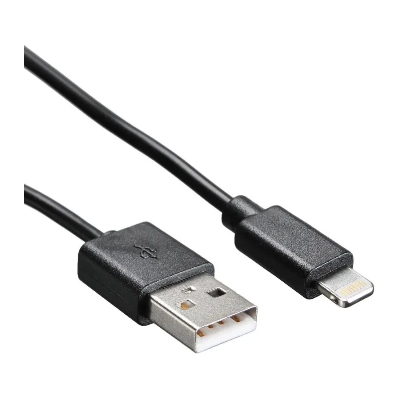 Кабель Buro USB (m)/Lightning (m) 1.2м черный (USB-IP-1.2B2A)