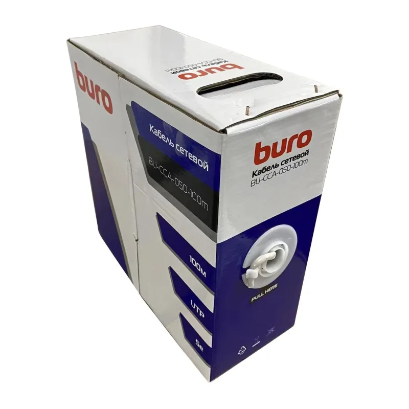Сетевой кабель Buro BU-CCA-050-100m 100м серый