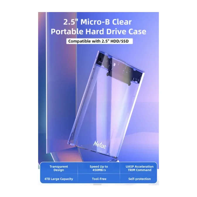 Бокс для накопителя Netac NT07WH11-30B0 прозрачный
