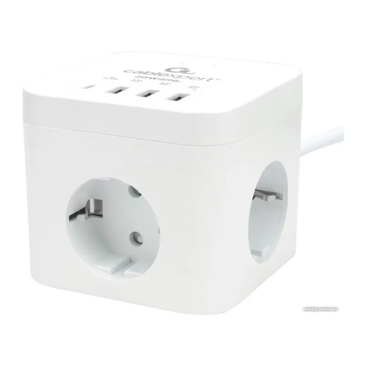 Сетевой фильтр Cablexpert Cube CUBE-3-CU3-W-1.5 белый