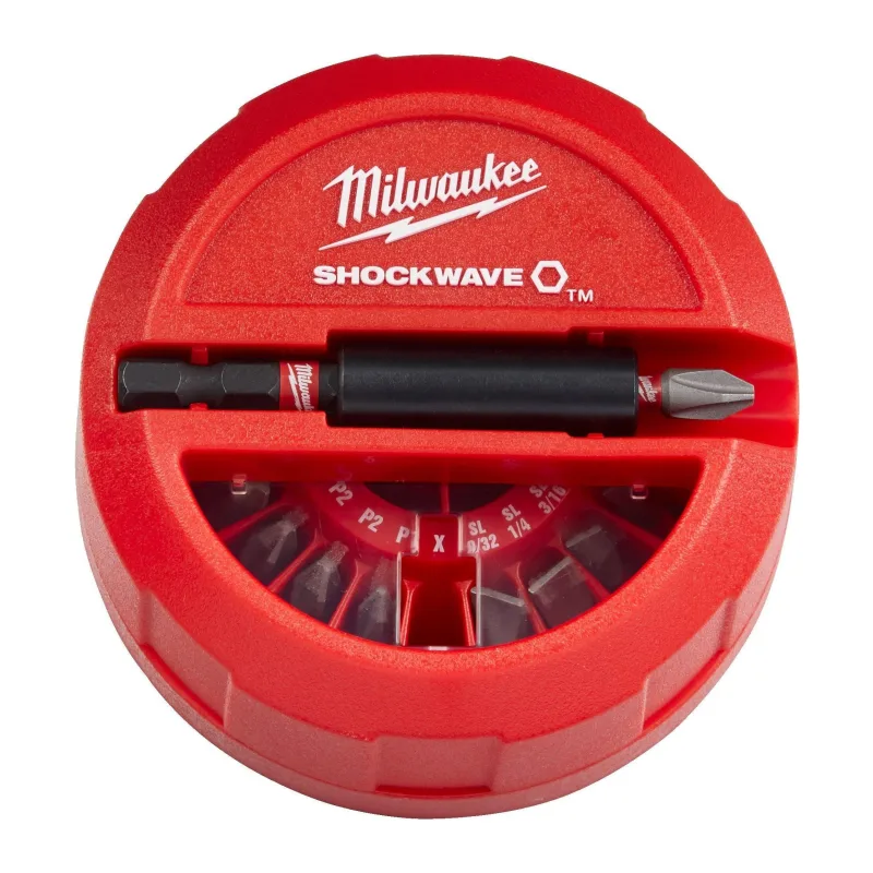 Набор бит Milwaukee Shockwave 15шт в пластиковом кейсе (4932430904)