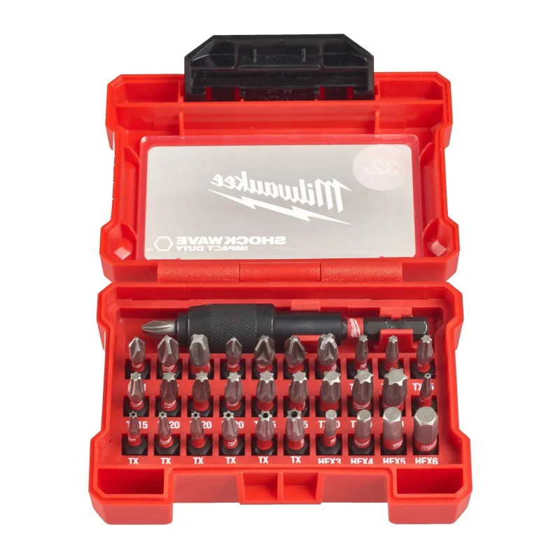 Набор бит Milwaukee Shockwave 32шт в пластиковом кейсе (4932464240)