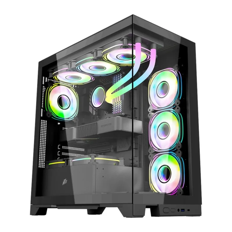 Корпус 1stPlayer Mi8 без БП Black (MI8-BK-3FC7R-1FC7)