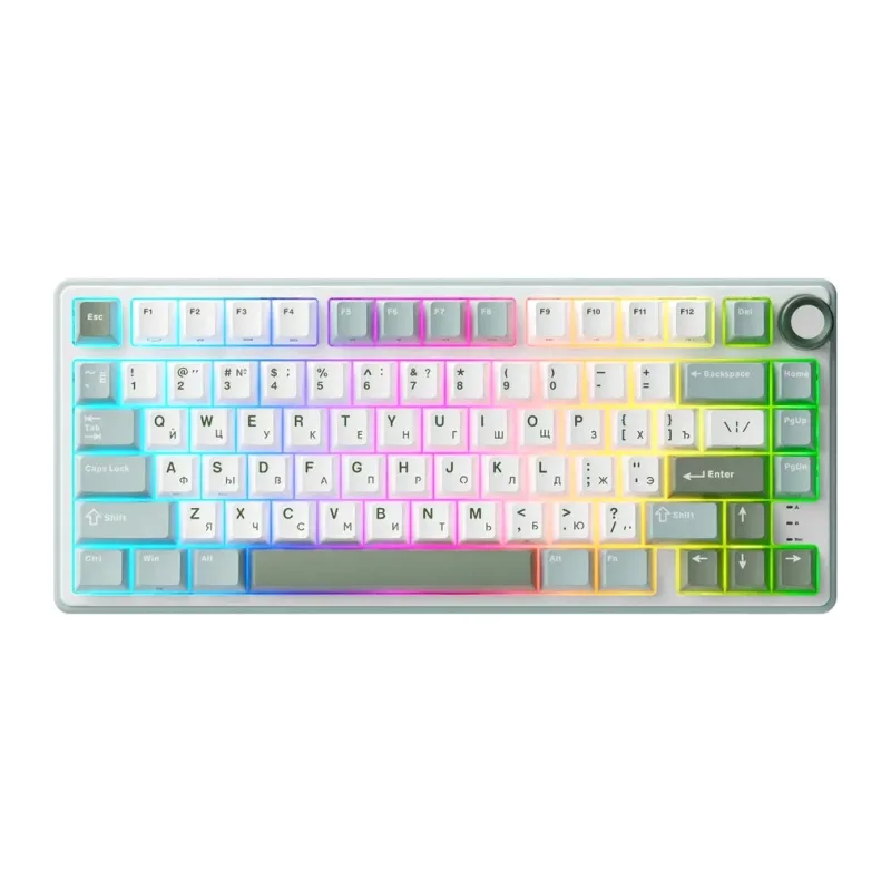 Клавиатура Royal Kludge R75 K Silver switch/Skycyan
