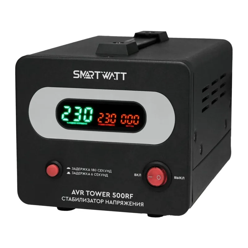 Стабилизатор напряжения Smartwatt AVR Tower 500RF черный (4512020370006)