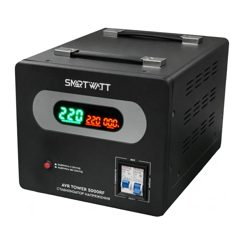 Стабилизатор напряжения Smartwatt AVR Tower 5000RF черный (4512020370005)