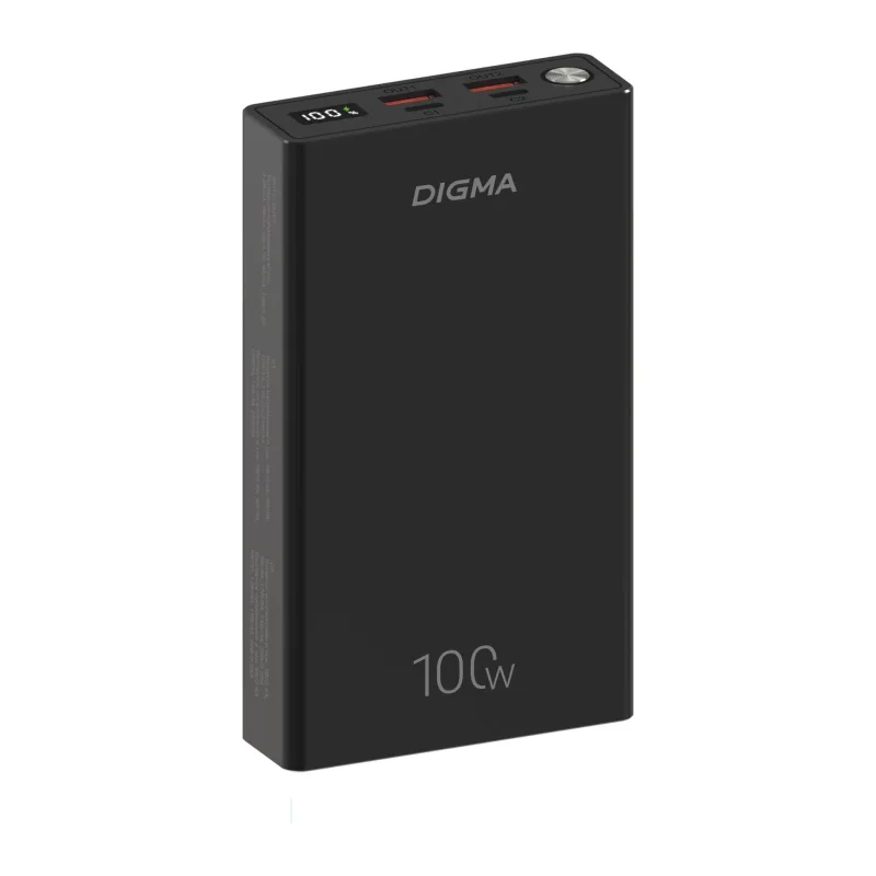 Портативное зарядное устройство Digma DGPD100WA черный (DGPD20A100ABK)