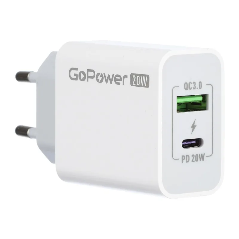 Сетевое зарядное устройство GoPower 00-00028401 White