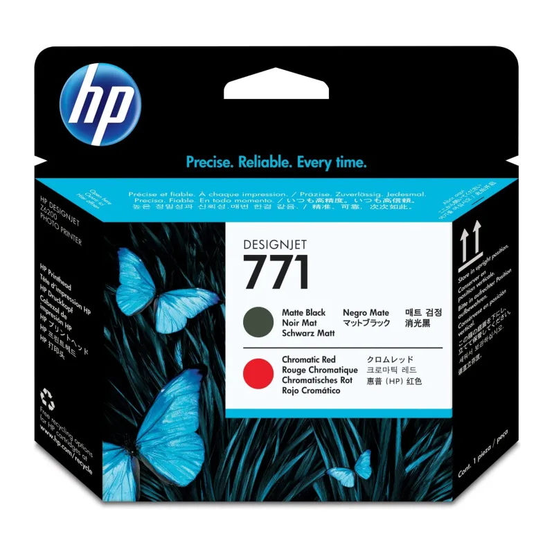Печатающая головка HP 771 черный матовый/хромический красный (CE017A)