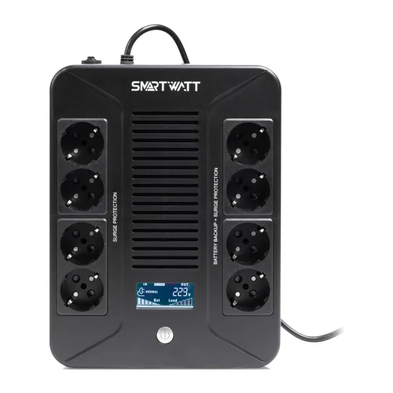Источник бесперебойного питания Smartwatt Safe Pro LCD 600 черный (3703020280001)