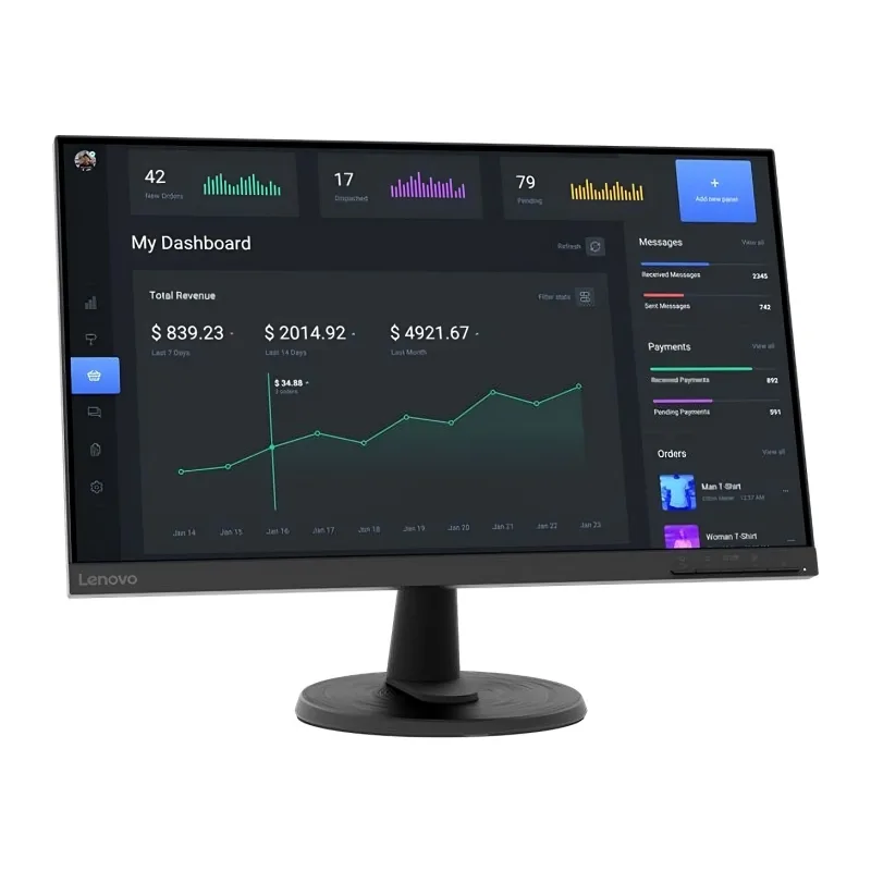 Монитор Lenovo ThinkVision C24-40 черный (63DCKAT6UK)