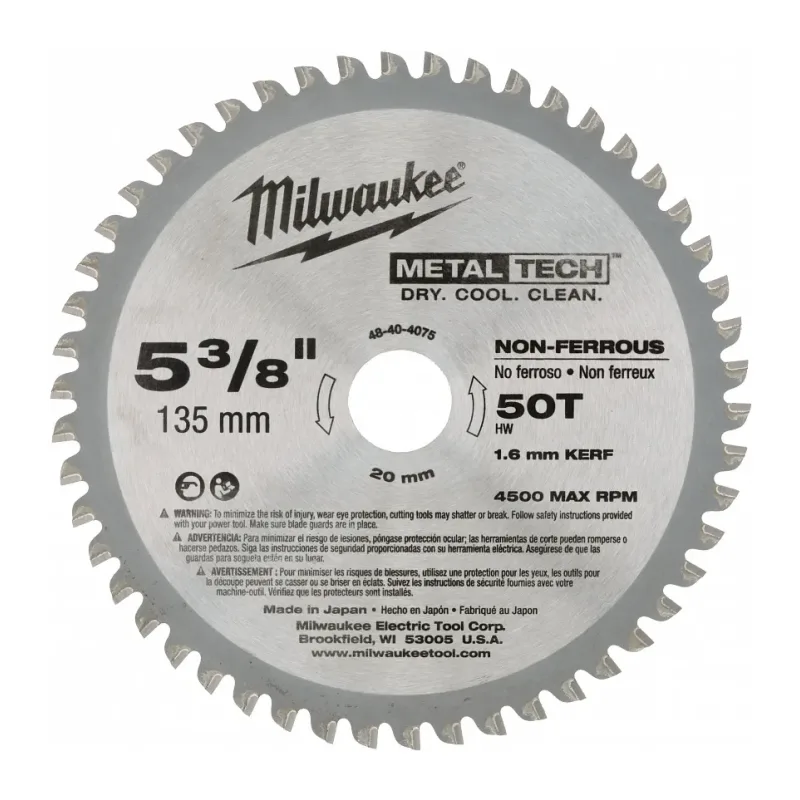 Диск пильный Milwaukee 135х20x1.6x50 KERF (48404075)