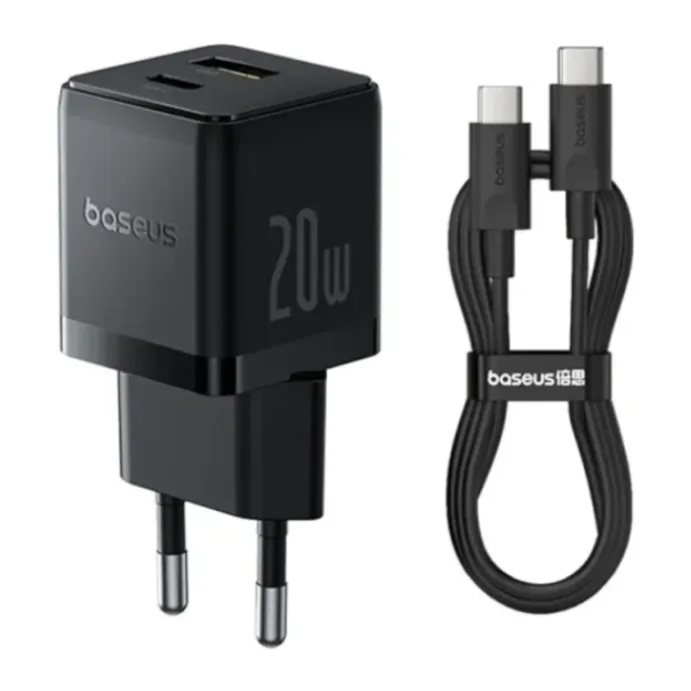 Сетевое зарядное устройство Baseus Palm C+U 20W EU Cluster Black (P10111608113-01)