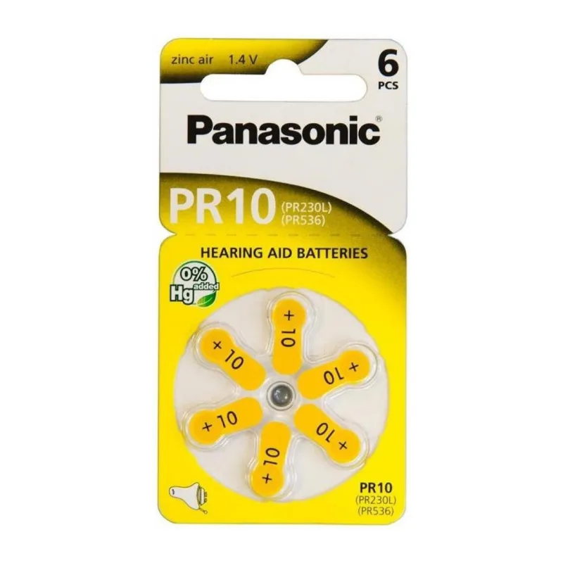 Батарейка Panasonic Zinc-Air PR10 BL6 (PR-10(230)/6LB)