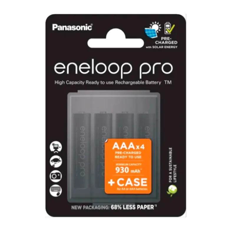 Аккумулятор Panasonic Eneloop Pro AAA 930mAh (BK-4HCDE/4CP+case)