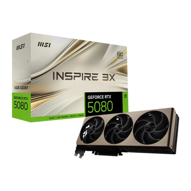 Видеокарта MSI GeForce RTX 5080 Inspire 3X OC 16GB GDDR7