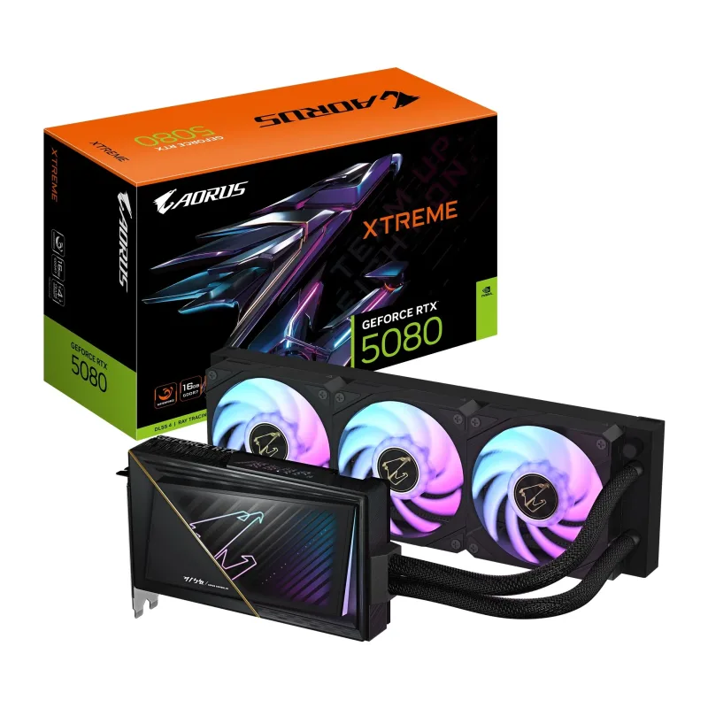 Видеокарта GigaByte AORUS GeForce RTX 5080 Xtreme Waterforce 16G GDDR7 (GV-N5080AORUSX W-16GD)