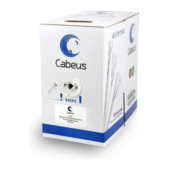 Кабель витая пара Cabeus FTP-4P-Cat.5e-SOLID-GY