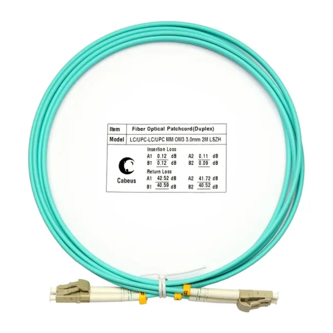 Шнур оптический Cabeus FOP-50-LC-LC-2m