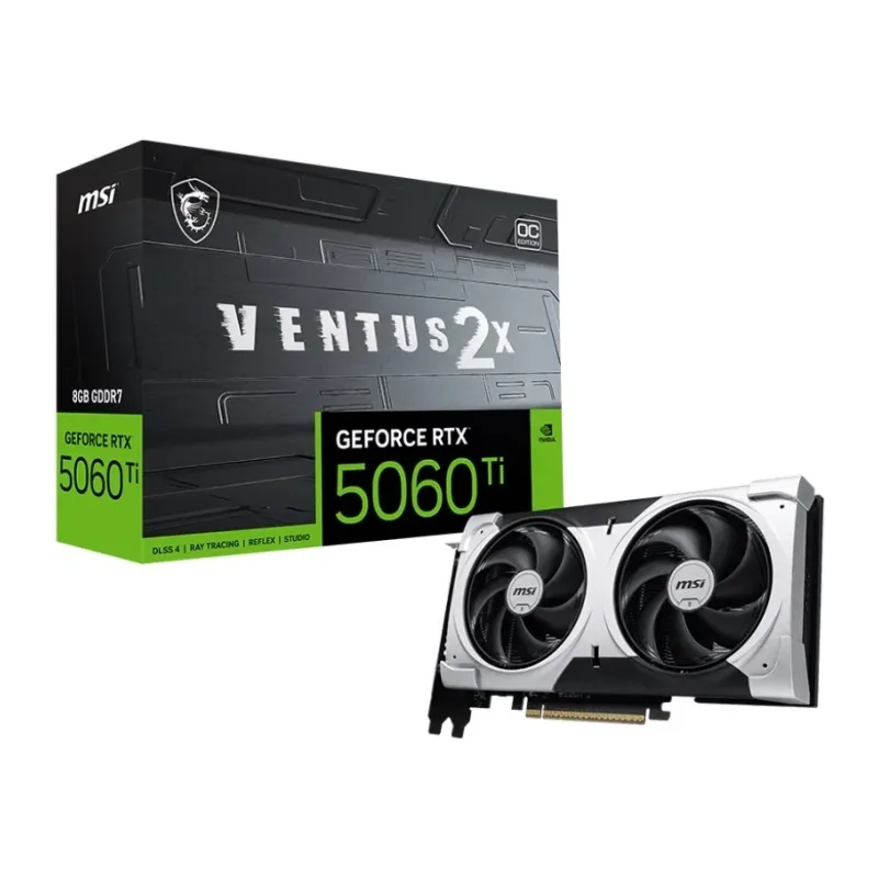 Видеокарта MSI GeForce RTX 5060 Ti Ventus 2X OC Plus 8GB GDDR7 (602-V536-07S)