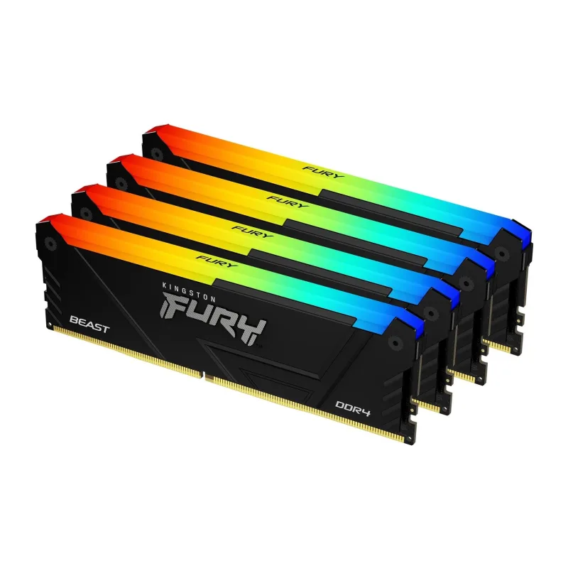 Оперативная память Kingston Fury Beast RGB 4x16GB DDR4 Black (KF432C16BB2AK4/64)