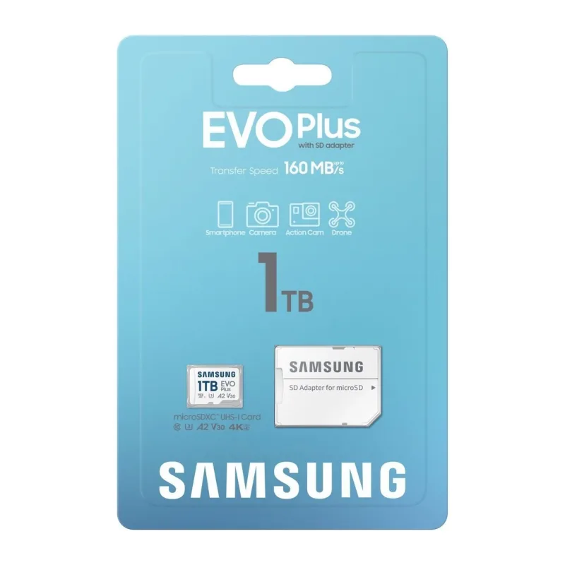 Карта памяти Samsung EVO Plus microSDXC 1TB с адаптером (MB-MC1T0SA)
