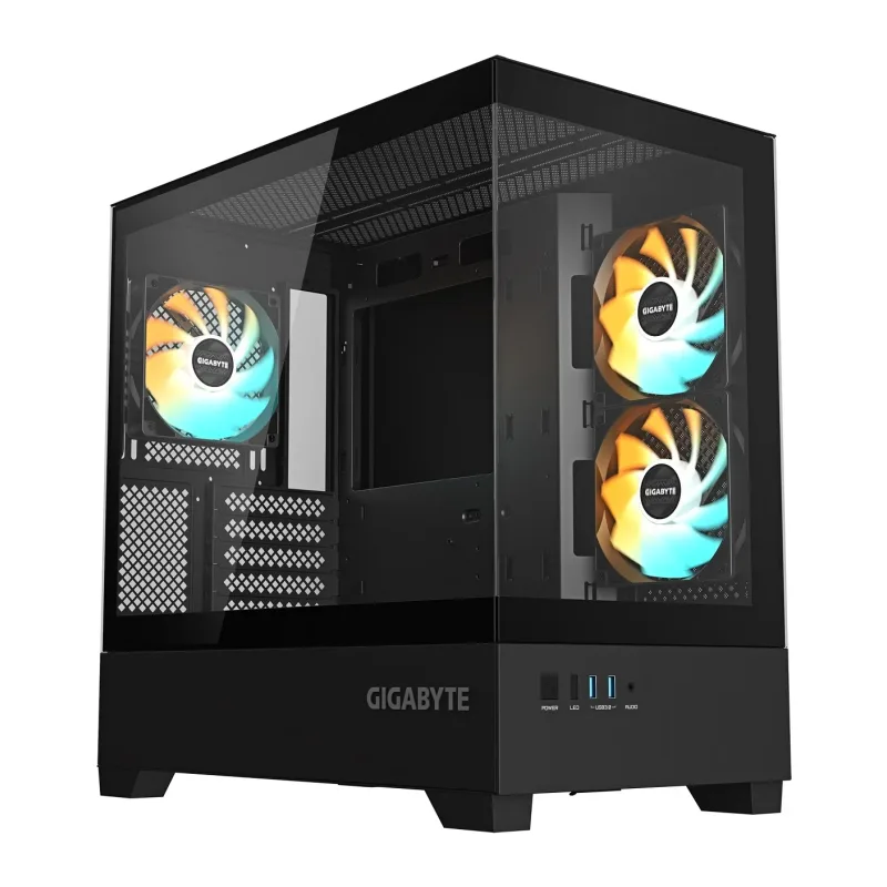 Корпус Gigabyte C201 Panoramic mATX без БП Черный (GB-C201P)