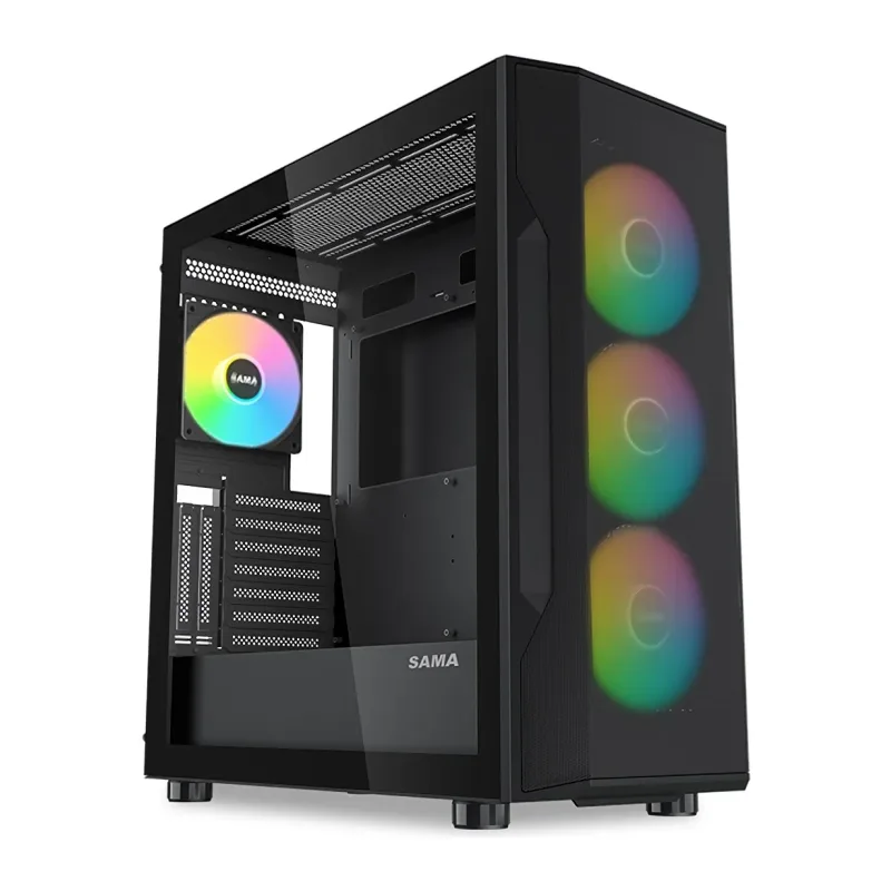 Корпус Sama S40 BK ATX без БП черный (S40-BKAPA4X1-GL)
