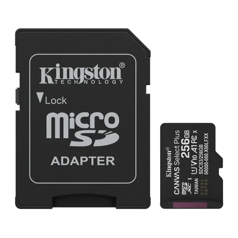Карта памяти Kingston Canvas Select Plus microSDXC 256GB с адаптером (SDCS3/256GB)
