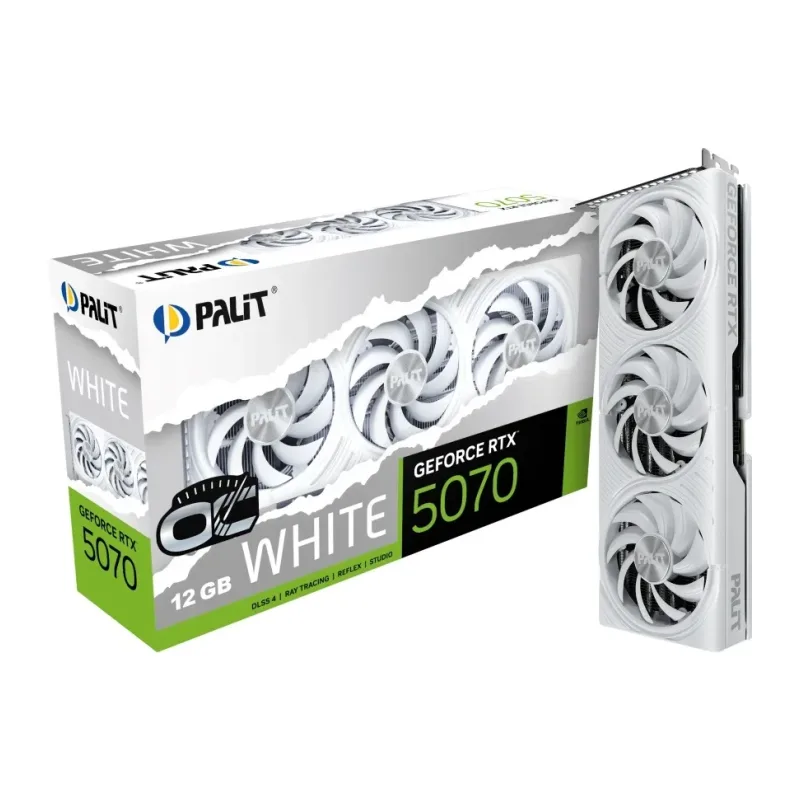 Видеокарта Palit GeForce RTX 5070 White OC 12Gb GDDR7 (NE75070U19K9-GB2050W)