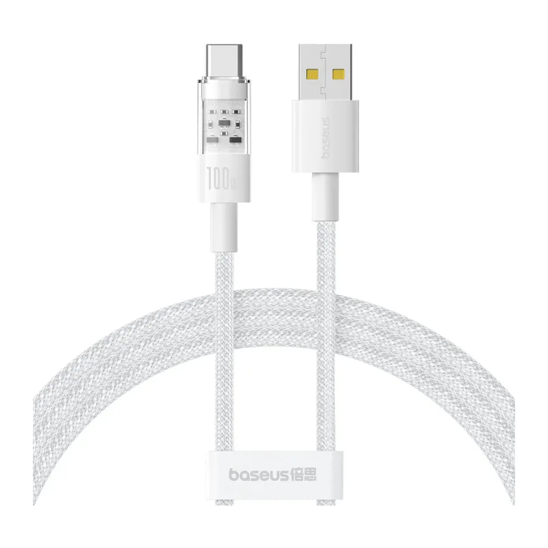 Кабель Baseus CB000094 Gem Fast-Charging Data Cable USB to USB-C 100W 1m Moon White (P10373002211-00)