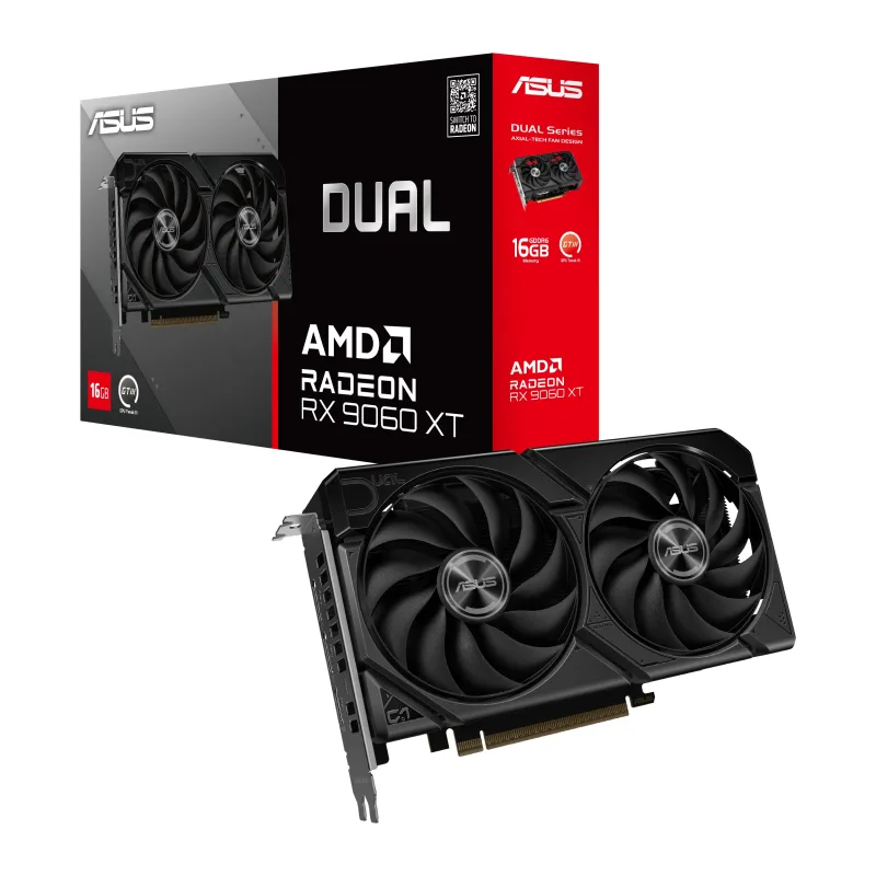 Видеокарта Asus Radeon RX 9060XT 16GB GDDR6 DUAL-RX9060XT-16G (90YV0LG2-M0NA00)