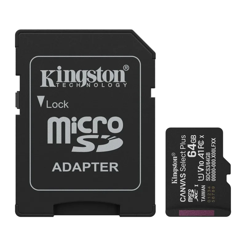 Карта памяти Kingston Canvas Select Plus microSDXC 64GB с адаптером (SDCS3/64GB)