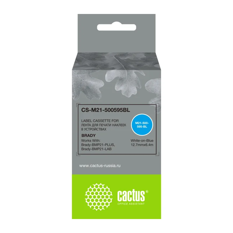 Картридж ленточный Cactus CS-M21-500595BL белый на синем