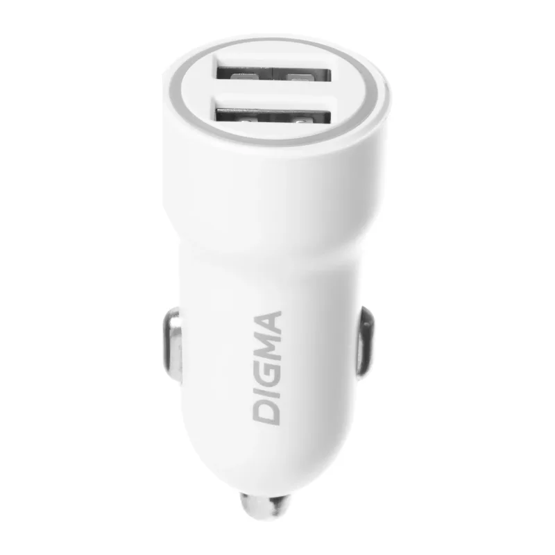 Автомобильное зарядное Digma DGC1С белый (DGC1C2LX22WH)