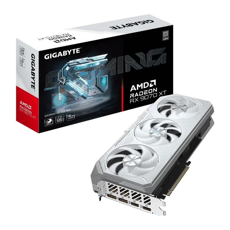 Видеокарта Gigabyte  Radeon RX 9070 XT Gaming OC Ice 16Gb GDDR6 (GV-R907XGAMINGOCICE-16GD)
