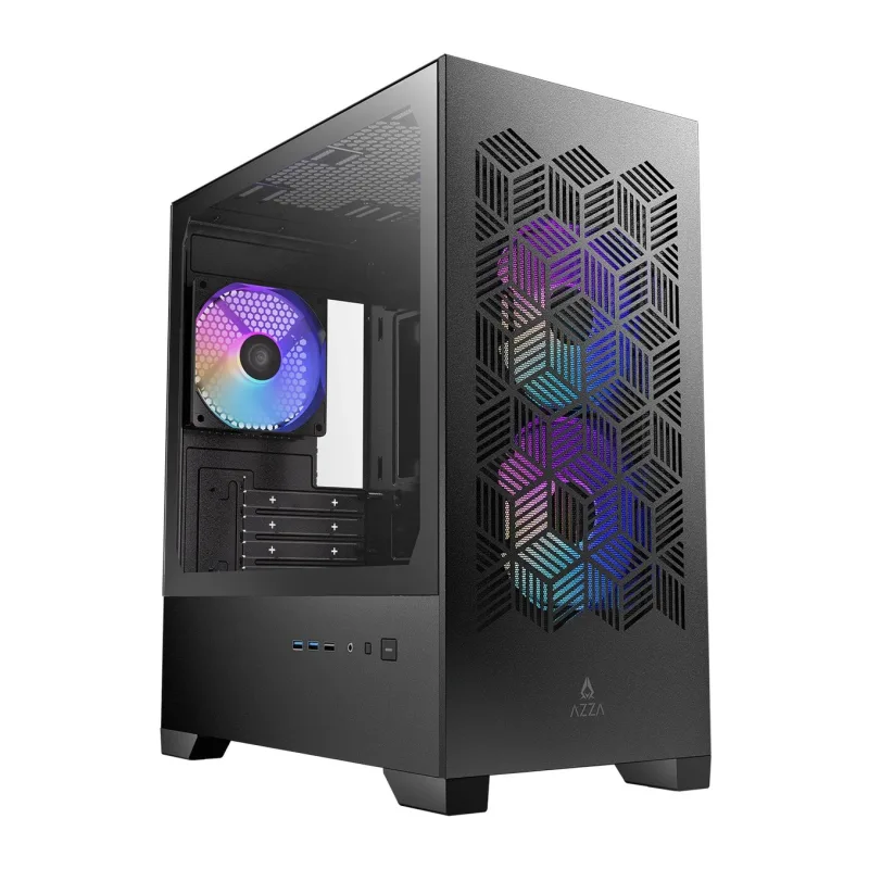 Корпус Azza Aerohex-M без БП черный (CSAZ-203A03M)