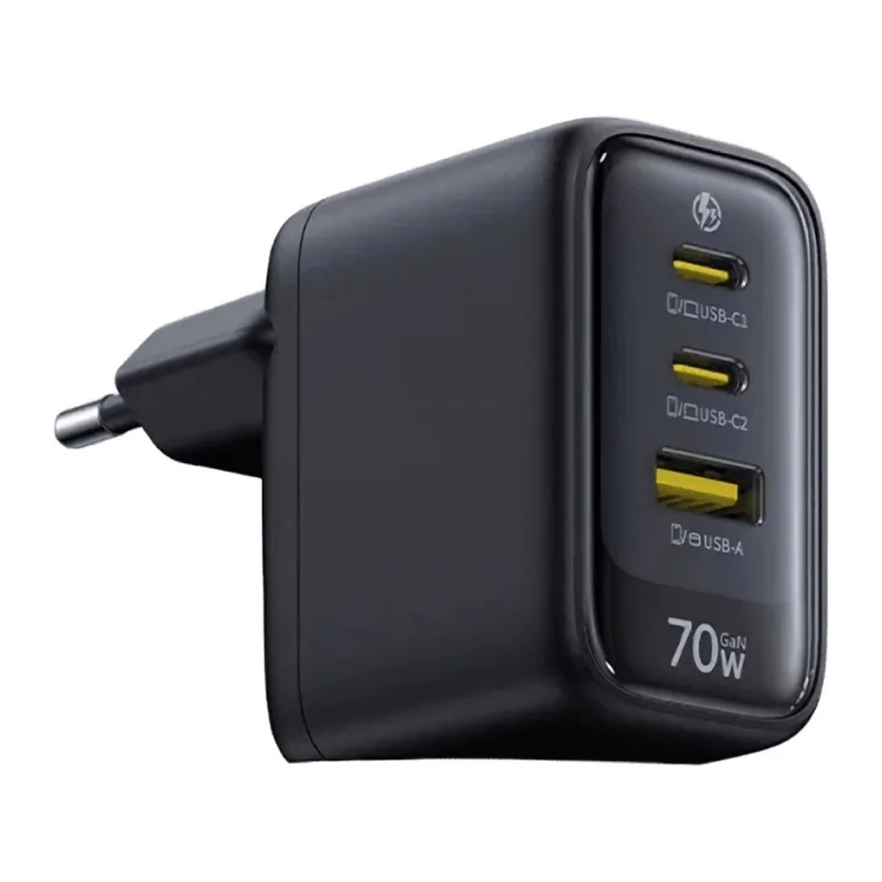 Сетевое зарядное устройство Baseus EnerFill FE22 2C+U 70W Cosmic Black (E0123500)