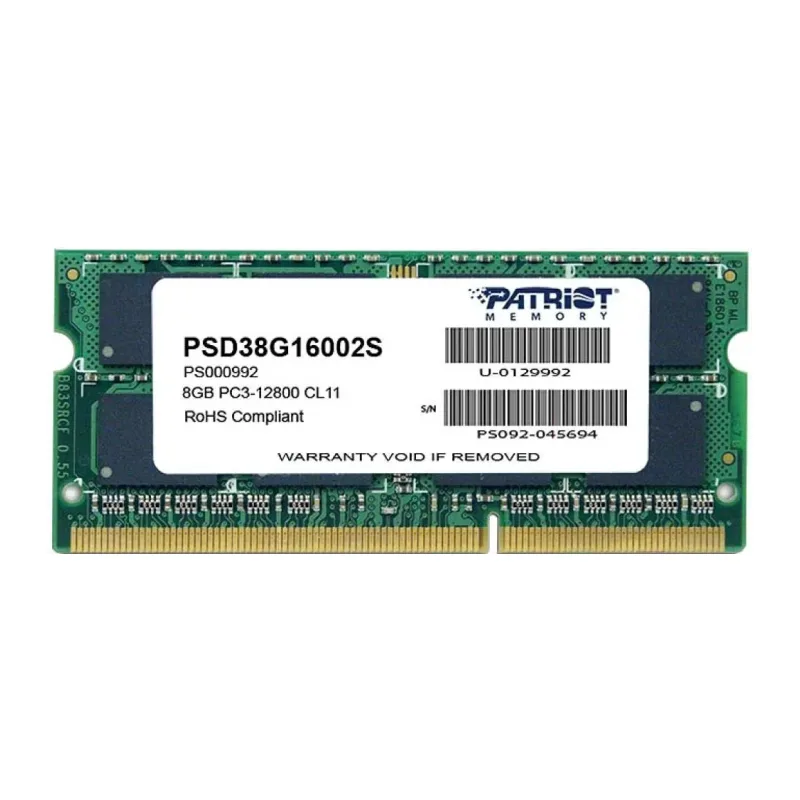 Оперативная память Patriot DDR3-1600 8GB PC-12800 SODIMM (PSD38G16002S)