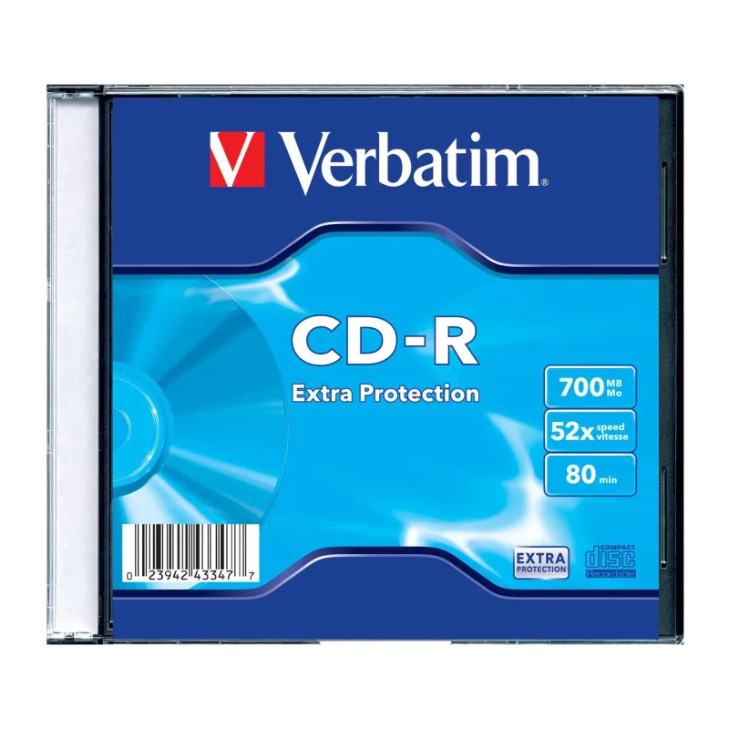 CD-R диск Verbatim 700Mb 52x Slim case 1 шт (43347)